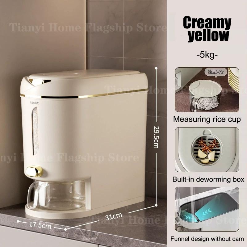 5kg/10kg Rice Storage Box Home Rice Bucket Insect-proof and Moisture-proof Sealed Container Food-grade Storage Bin for kitchen
5kg/10kg Rice Storage Box Home Rice Bucket Insect-proof and Moisture-proof Sealed Container Food-grade Storage Bin for kitchen