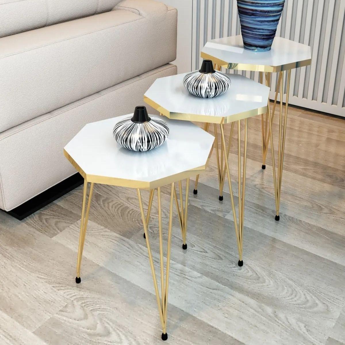 Современный набор столов из 3 предметов, золотой восьмиугольный дизайн, скандинавский стиль, домашняя мебель для гостиной, спальни, аксессуары и украшения 
Современный набор столов из 3 предметов, золотой восьмиугольный дизайн, скандинавский стиль, домашняя мебель для гостиной, спальни, аксессуары и украшения