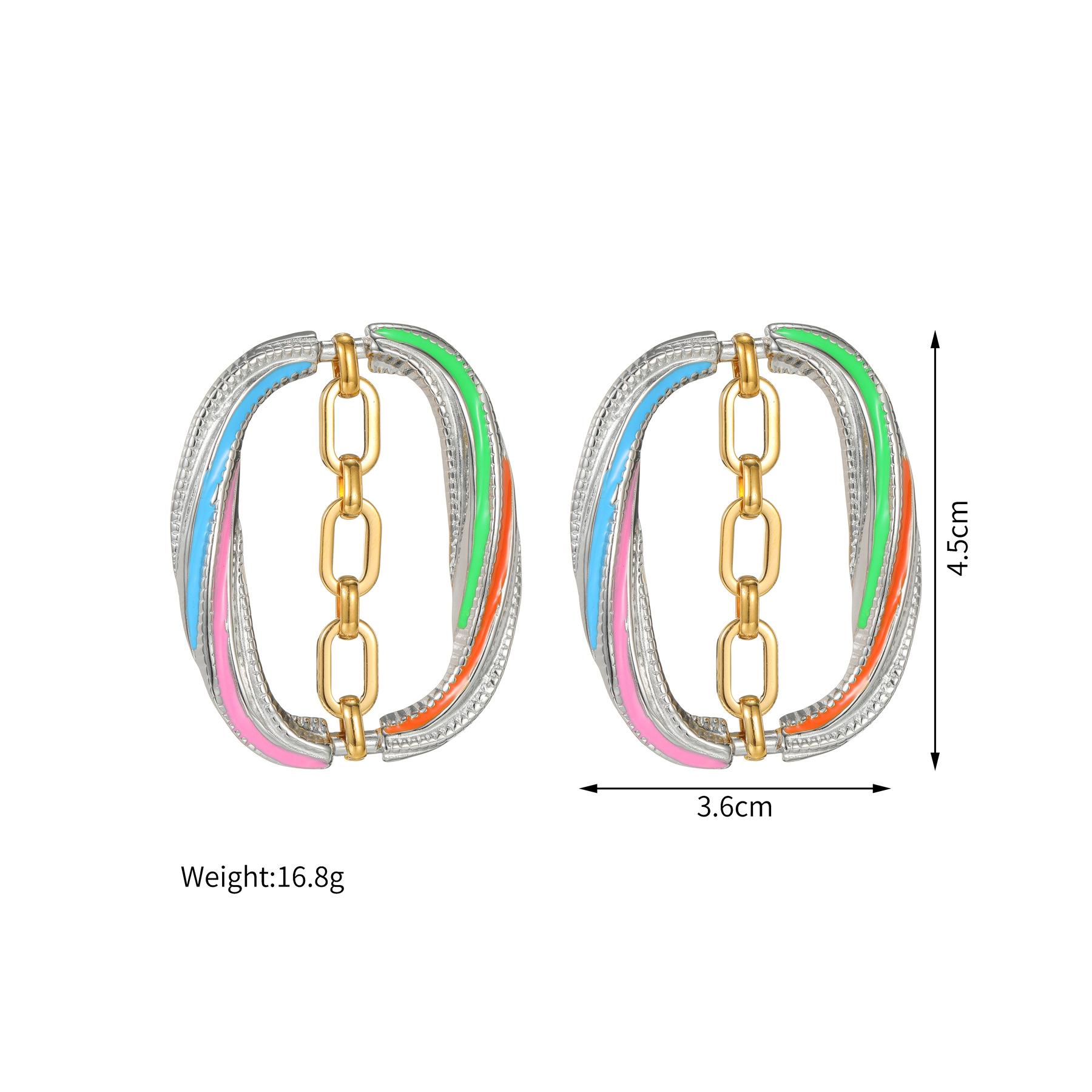 Stainless steel colorful hollow earrings, geometric ear accessories with seamless and retro design
Stainless steel colorful hollow earrings, geometric ear accessories with seamless and retro design