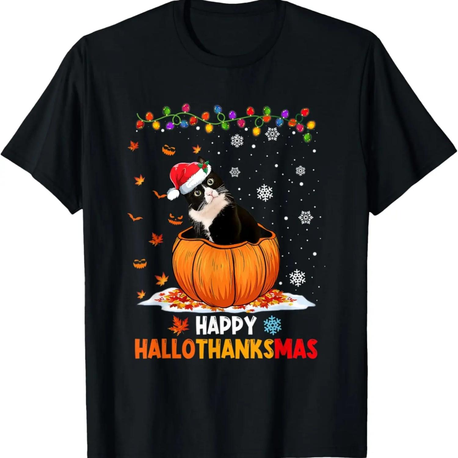 Funny Tuxedo Cat On Pumpkin Happy Hallothanksmas T-Shirt XXXXXL чорний
Funny Tuxedo Cat On Pumpkin Happy Hallothanksmas T-Shirt XXXXXL чорний