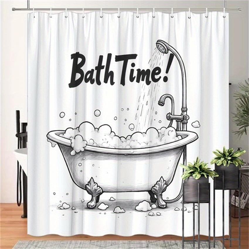 Vintage Clawfoot Bathtub Shower Curtain - Retro Bubbles Design With Bath Time! Text, Durable Polyester, Nostalgic Bath Decor W60H190(CM)-1 Pcs
Vintage Clawfoot Bathtub Shower Curtain - Retro Bubbles Design With Bath Time! Text, Durable Polyester, Nostalgic Bath Decor W60H190(CM)-1 Pcs
