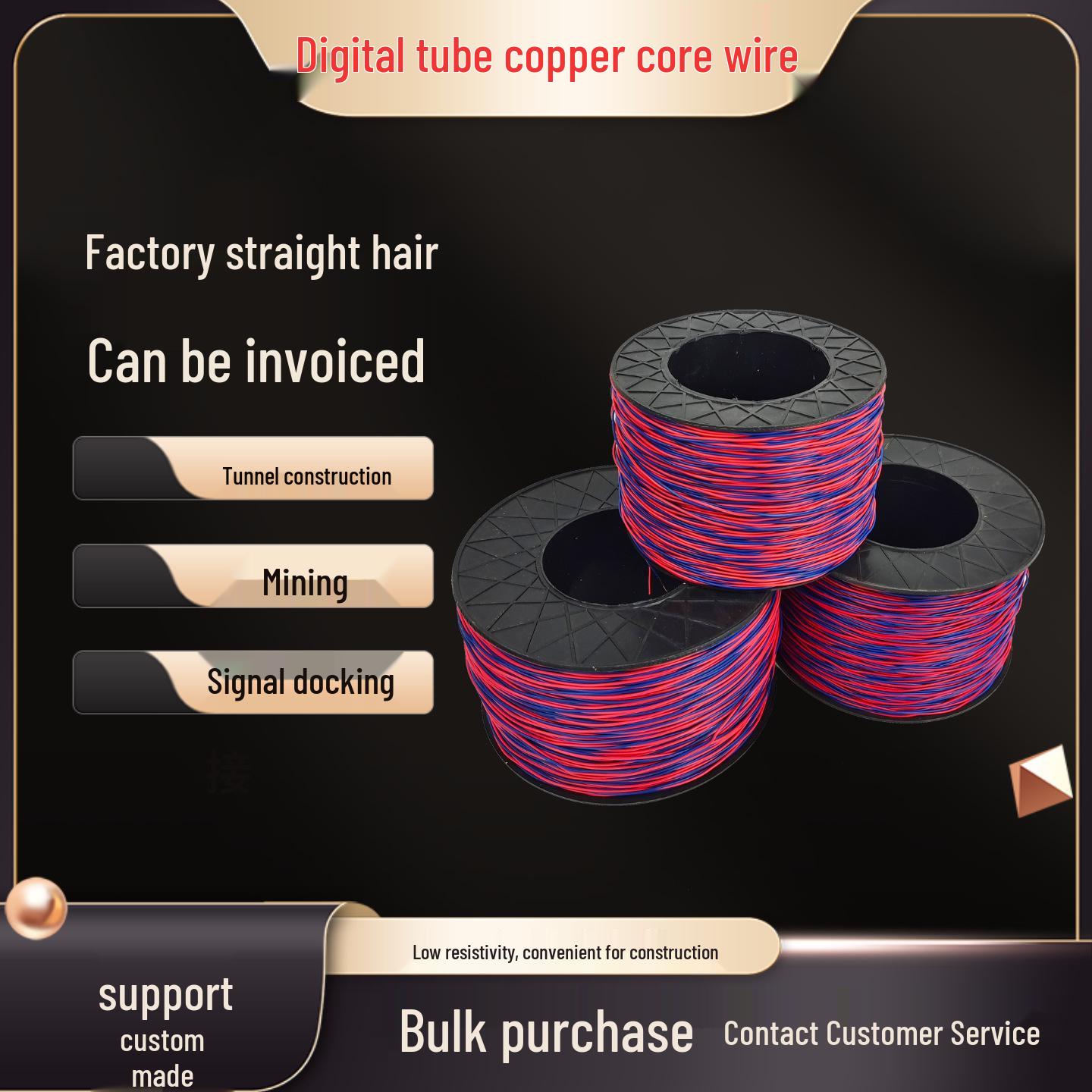 Double-Strand Copper Core Extension Wire for Digital Tube and Mine Tunnel Connections, 0.52/0.62 0.52 copper core 200m 1.6kg
Double-Strand Copper Core Extension Wire for Digital Tube and Mine Tunnel Connections, 0.52/0.62 0.52 copper core 200m 1.6kg