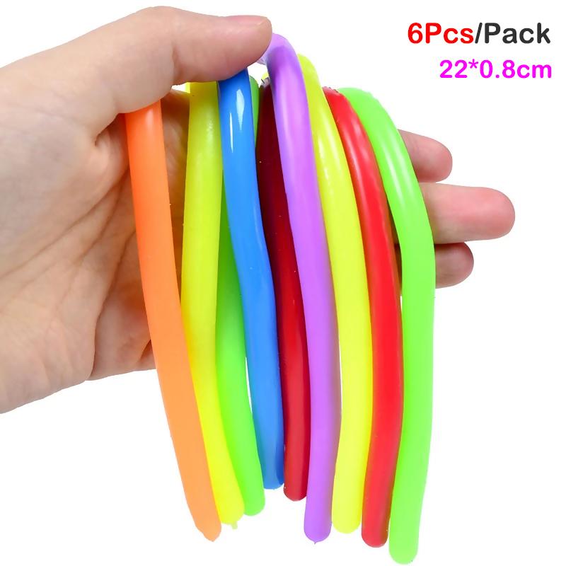 6 Pcs DIY Soft Rubber Noodle Elastic Rope Toys Stretch String Stress Relief Toy Stretch Rope Fidget Stress Vent Children Toy
6 Pcs DIY Soft Rubber Noodle Elastic Rope Toys Stretch String Stress Relief Toy Stretch Rope Fidget Stress Vent Children Toy