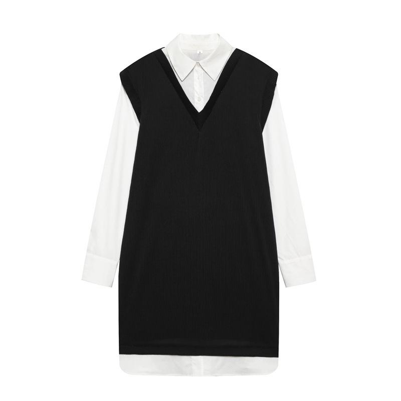 New Arrival Women s Faux Two-Piece Patchwork Color Block Shirt Dress - Spring & Autumn Academic Casual Style Extra Small
New Arrival Women s Faux Two-Piece Patchwork Color Block Shirt Dress - Spring & Autumn Academic Casual Style Extra Small