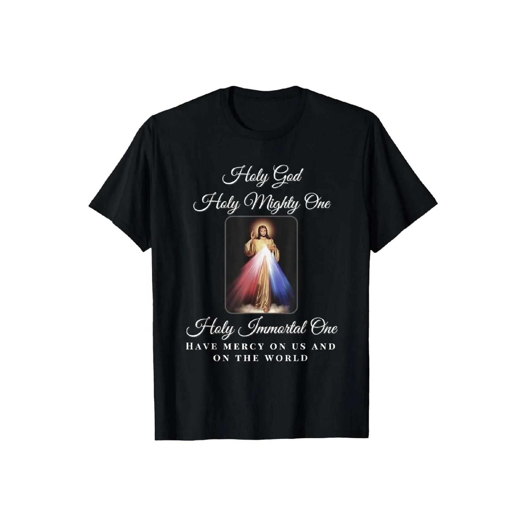 Divine Mercy Jesus T-Shirt Holy God Holy Mighty One Prayer Graphic Tee Unisex Christian Gift Short Sleeve XXXXXL чорний
Divine Mercy Jesus T-Shirt Holy God Holy Mighty One Prayer Graphic Tee Unisex Christian Gift Short Sleeve XXXXXL чорний