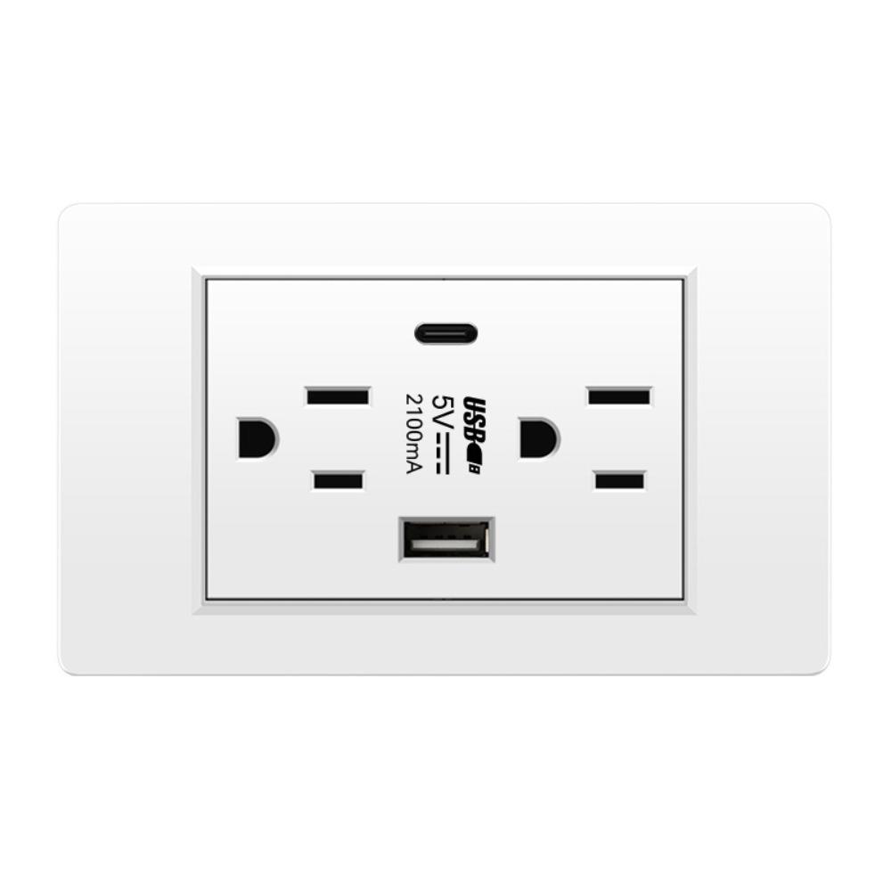 US Standard Wall Socket with USB Type-C Charging Port High Quality Wall Outlet Household білий
US Standard Wall Socket with USB Type-C Charging Port High Quality Wall Outlet Household білий