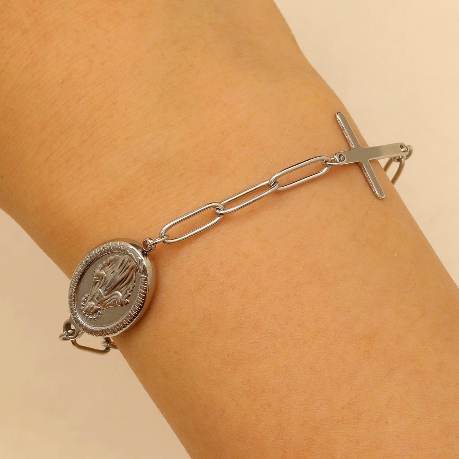 Высококачественный западный ретро браслет из титановой стали Дева Креста, мужской и женский геометрический браслет-цепочка из нержавеющей стали, простой браслет
Высококачественный западный ретро браслет из титановой стали Дева Креста, мужской и женский геометрический браслет-цепочка из нержавеющей стали, простой браслет