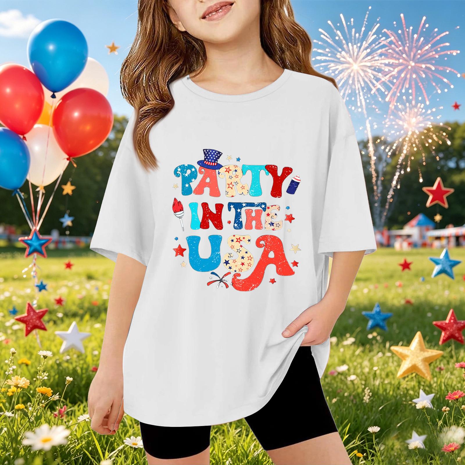 Kids Short Sleeve T Shirt Graphic Tee Lightweight Casual Top with Printed Lettering Party in the USA Design for Boys and Girls Summer Wear 150
Kids Short Sleeve T Shirt Graphic Tee Lightweight Casual Top with Printed Lettering Party in the USA Design for Boys and Girls Summer Wear 150