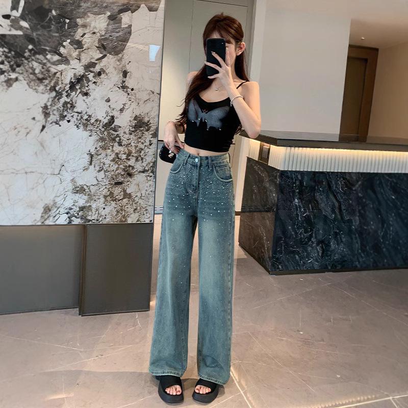 European Spring/Summer Rhinestone Star Gradient Wash Silver Chain Straight-Leg Jeans XXXL
European Spring/Summer Rhinestone Star Gradient Wash Silver Chain Straight-Leg Jeans XXXL