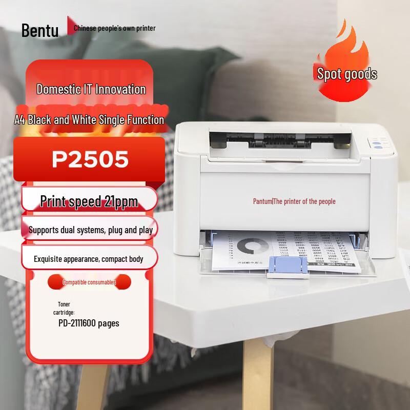 Pantum P2505 A4 Mono Laser Printer CN plug (adapter included)
Pantum P2505 A4 Mono Laser Printer CN plug (adapter included)