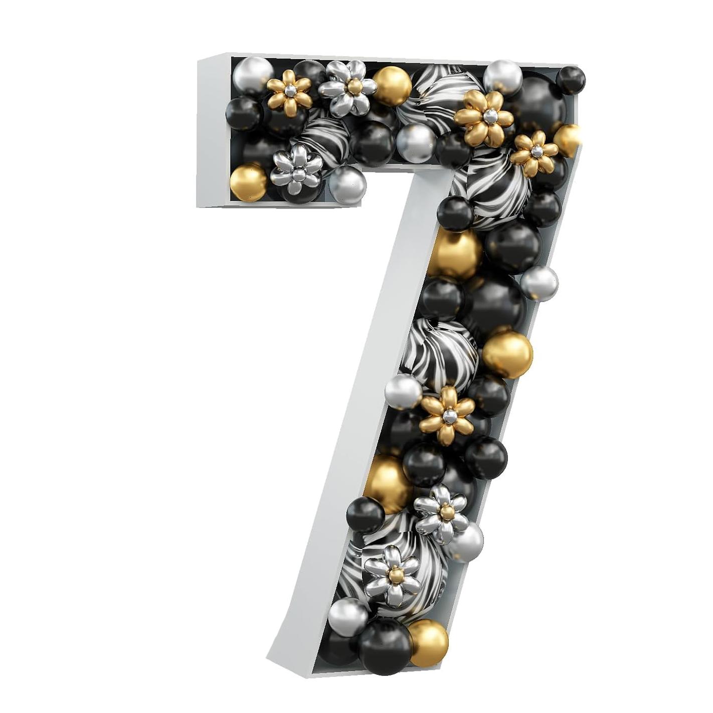 1 шт., 91,5 см, рамка для воздушного шара, 3D доска KT, в комплект не входит, цифровая модель воздушного шара с наполнителем, подходит для вечеринок по случаю дня рождения, украшений для юбилеев Number 7