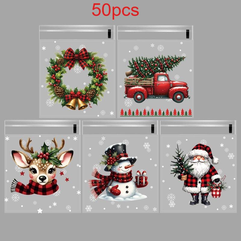 50/100 шт. Рождественские пакеты для упаковки подарков с принтом снежинки, Санта-Клауса, оленя и остролиста, самоклеящиеся упаковочные пакеты
50/100 шт. Рождественские пакеты для упаковки подарков с принтом снежинки, Санта-Клауса, оленя и остролиста, самоклеящиеся упаковочные пакеты