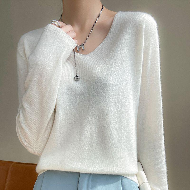 Women s V-Neck Wool Sweater: Autumn/Winter Loose-Fit, Solid Color Knit Pullover with Long Sleeves M (90-105 jin)
Women s V-Neck Wool Sweater: Autumn/Winter Loose-Fit, Solid Color Knit Pullover with Long Sleeves M (90-105 jin)