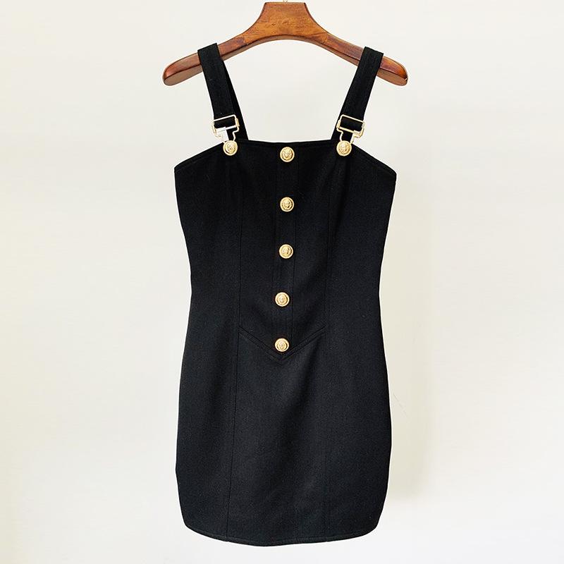 High Street Fashion Sexy Slim-Fit Short Skirt Dress with Lion Head Metal Buttons L чёрный
High Street Fashion Sexy Slim-Fit Short Skirt Dress with Lion Head Metal Buttons L чёрный