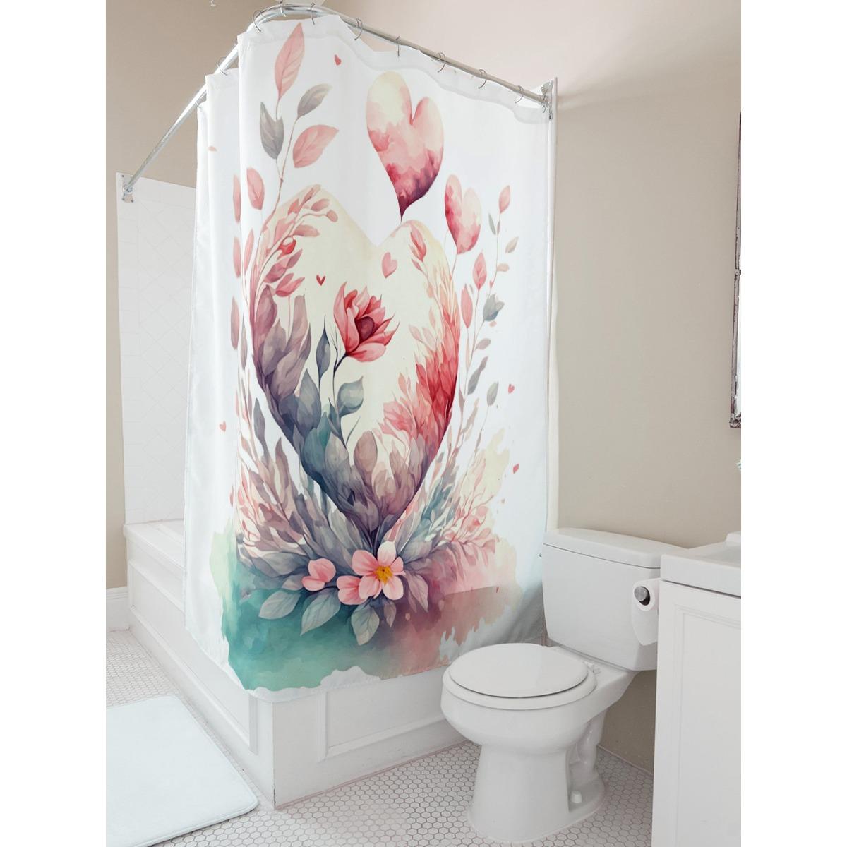 Watercolor Heart And Flowers Waterproof Shower Curtain W60H190(CM)-1 Pcs
Watercolor Heart And Flowers Waterproof Shower Curtain W60H190(CM)-1 Pcs