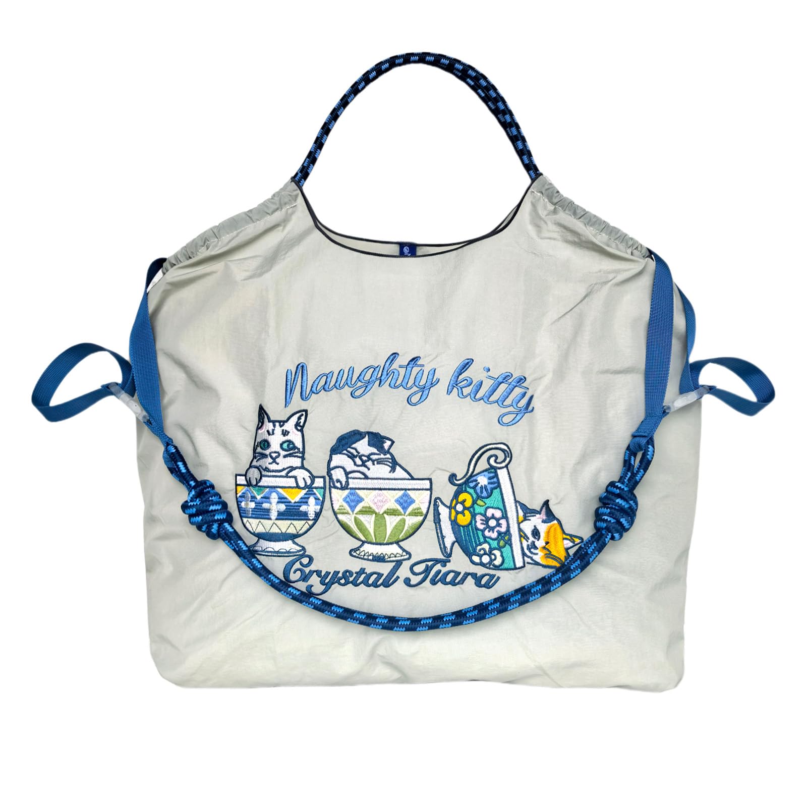 Size Embroidered Eco Nylon with Shoulder Can be Carried as a Shoulder Bag or Crossbody Waterproof and Large Ball and Chain Attachment Teacup
Size Embroidered Eco Nylon with Shoulder Can be Carried as a Shoulder Bag or Crossbody Waterproof and Large Ball and Chain Attachment Teacup
