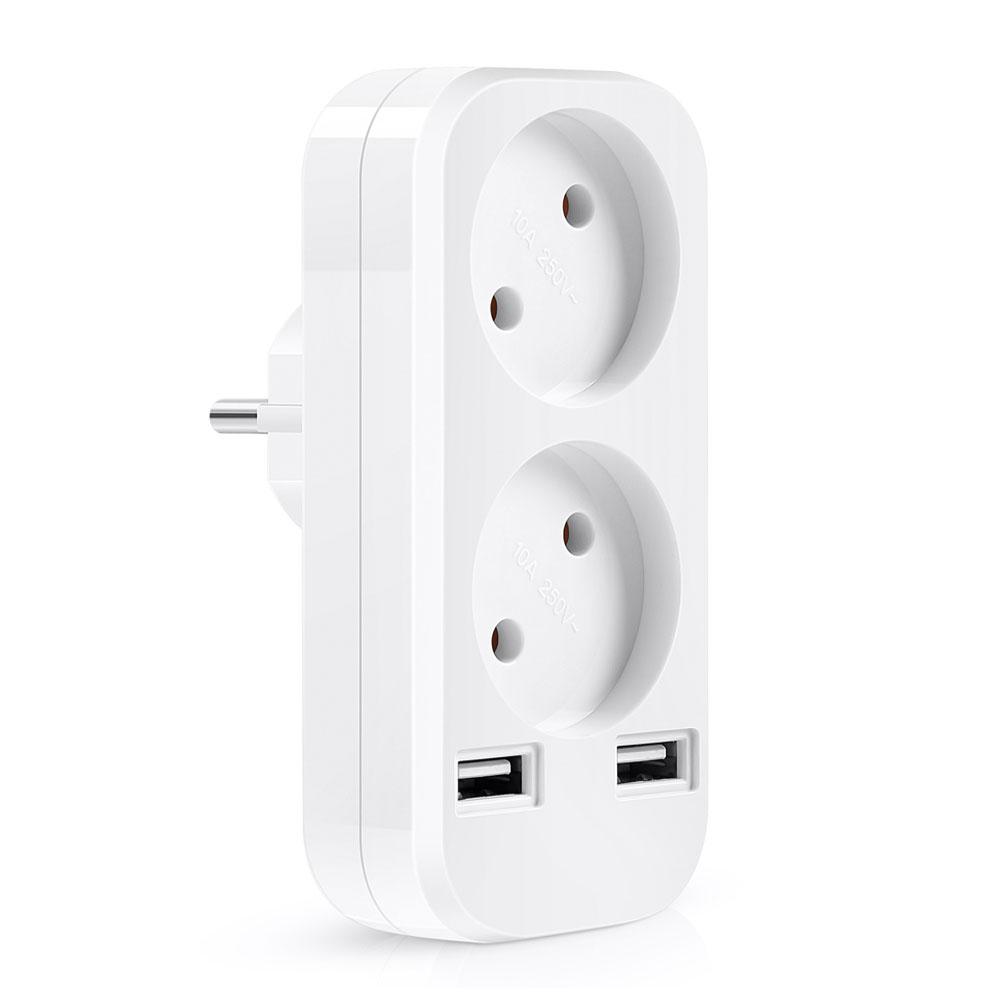 One Conversion Two-Position European Style Power Adapter Plug Adapter Socket With 2 USB Port
One Conversion Two-Position European Style Power Adapter Plug Adapter Socket With 2 USB Port