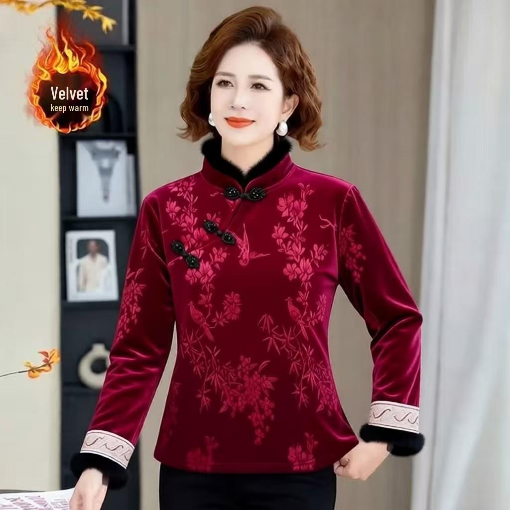 Elegant Chinese Style Printed Plush Warm Women s Long Sleeve Top - Age-Reducing Slim Fit for Autumn/Winter 5XL (suggested 145-165 jin) красный
Elegant Chinese Style Printed Plush Warm Women s Long Sleeve Top - Age-Reducing Slim Fit for Autumn/Winter 5XL (suggested 145-165 jin) красный