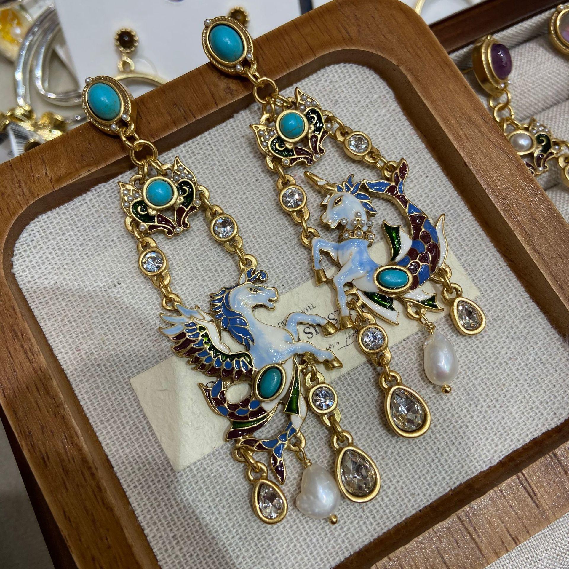 Medieval Earrings, French Design Romantic Dream Garden Carousel Oil Drop Earrings Pearl Earrings Boutique
Medieval Earrings, French Design Romantic Dream Garden Carousel Oil Drop Earrings Pearl Earrings Boutique