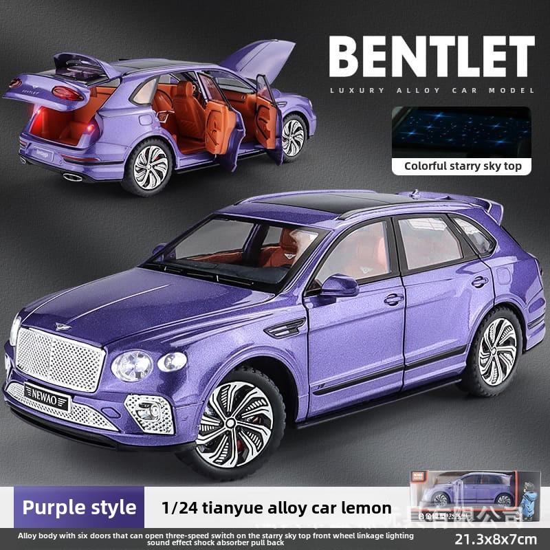 1:24 полномасштабных литой модели автомобиля Bentley Bentayga из легкого сплава с шестью дверями, симуляция звездного неба, британская роскошная игрушечная машинка, подарочная коллекция для мальчика фиолетовый
1:24 полномасштабных литой модели автомобиля Bentley Bentayga из легкого сплава с шестью дверями, симуляция звездного неба, британская роскошная игрушечная машинка, подарочная коллекция для мальчика фиолетовый