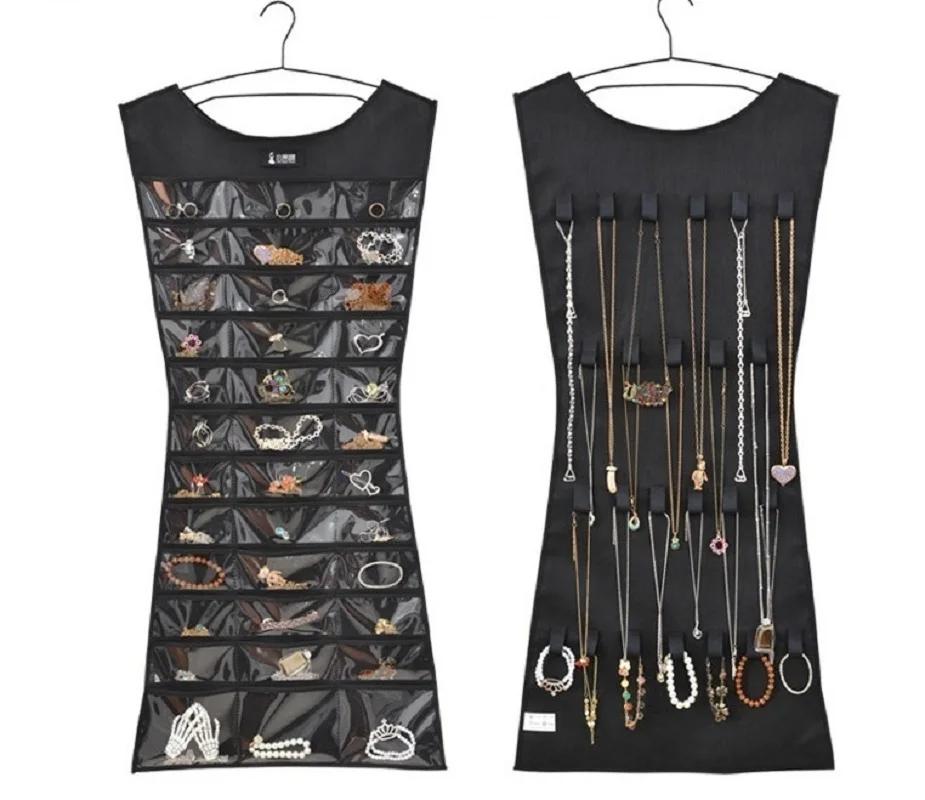 Wall Hanging Jewelry Organizer Storage with Pocket Double Sided Necklace Bracelet Earrings Jewelry Display Holder (No Hanger) чёрный
Wall Hanging Jewelry Organizer Storage with Pocket Double Sided Necklace Bracelet Earrings Jewelry Display Holder (No Hanger) чёрный