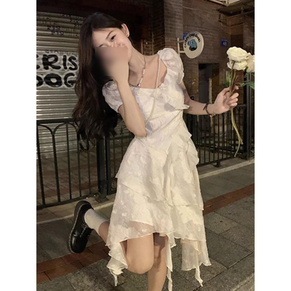 Women s French Summer White Tea Dress with Ruffle Detail - Casual, Slimming, and Irregular Sweet Princess Style M
Women s French Summer White Tea Dress with Ruffle Detail - Casual, Slimming, and Irregular Sweet Princess Style M