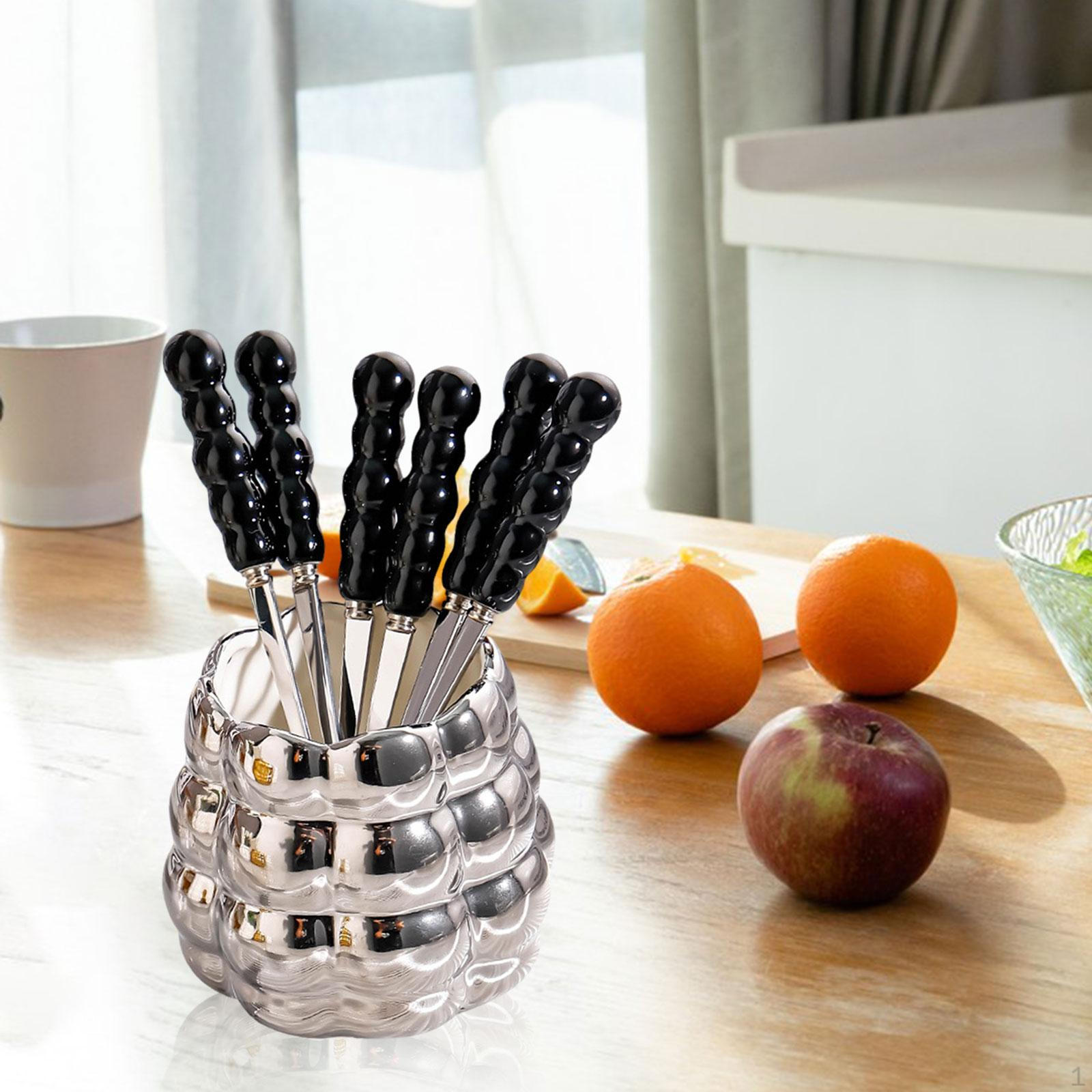 Керамическая банка для фруктов, вилка и ложка - элегантная посуда для обеда Argent