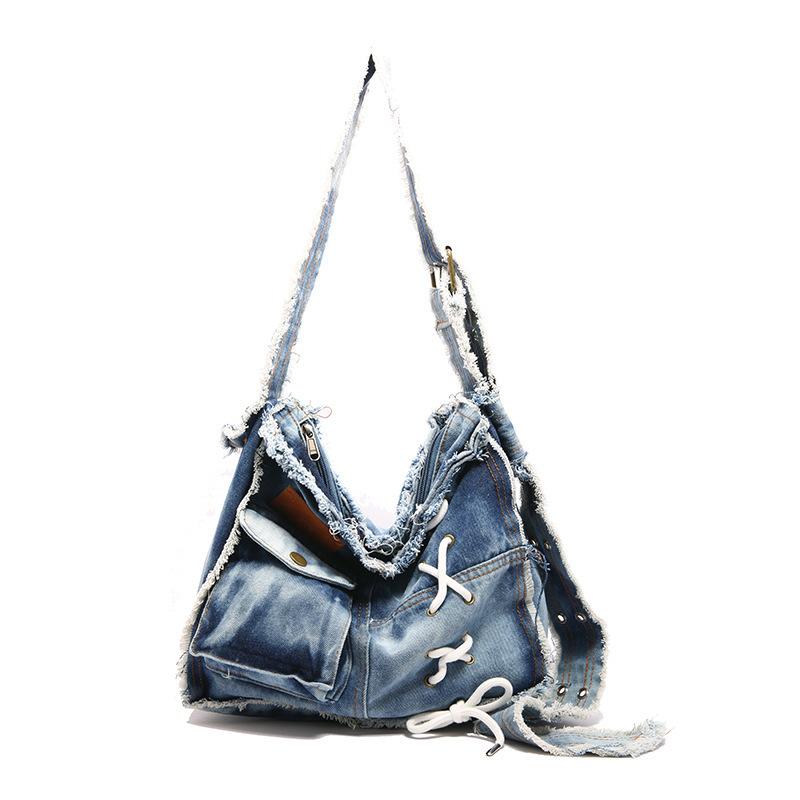 Rough Edge Women s Denim Bag Large Capacity Crossbody Bag
Rough Edge Women s Denim Bag Large Capacity Crossbody Bag