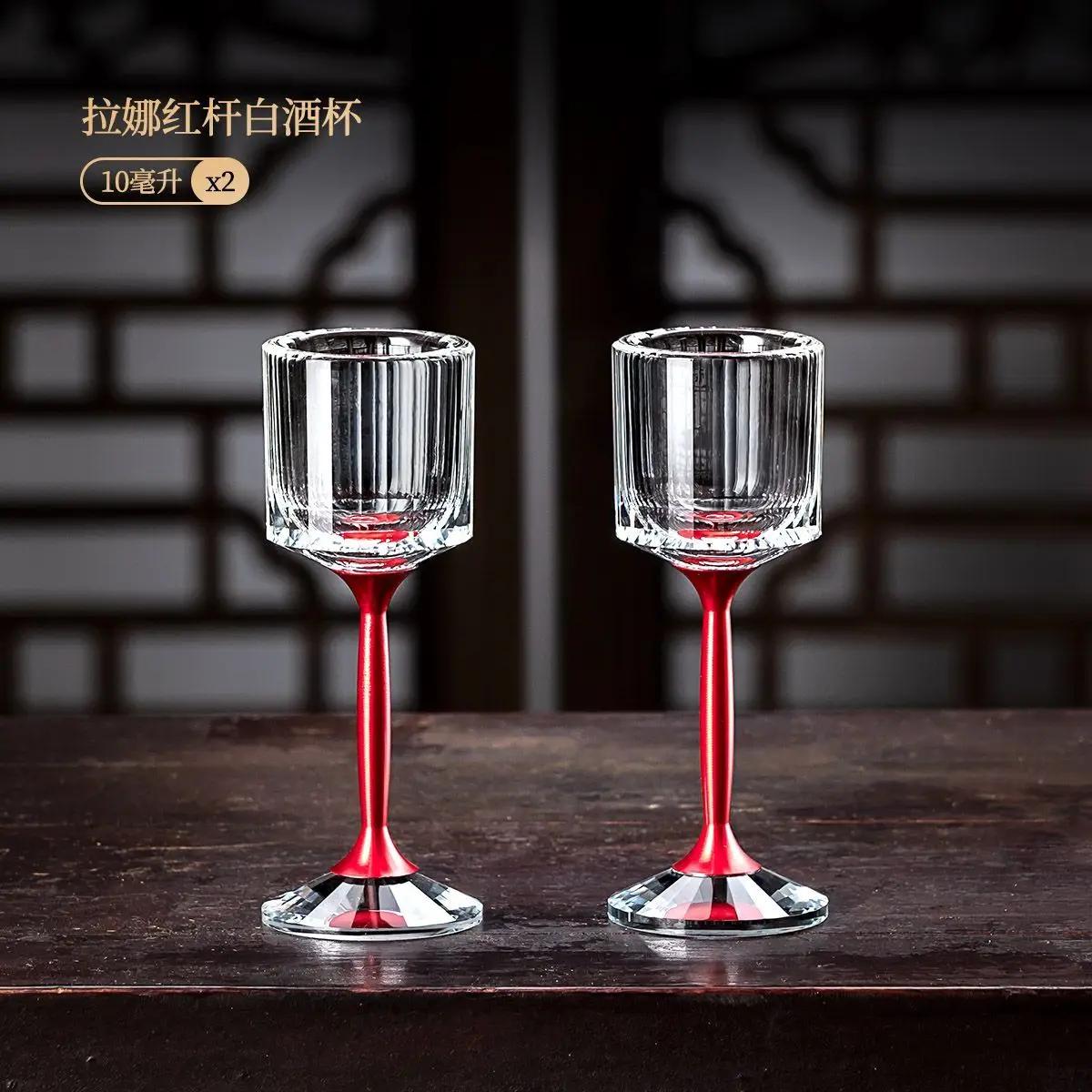 Tall White Wine Glass Crystal Glass Cup Divider Drink Spirits Small Cup Creative Wine Set Household Light Luxury High-end Goblet 10ml cup-100ml pot
Tall White Wine Glass Crystal Glass Cup Divider Drink Spirits Small Cup Creative Wine Set Household Light Luxury High-end Goblet 10ml cup-100ml pot