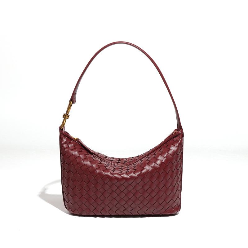 Винтажная плетеная сумка-мессенджер, на одно плечо, женская сумка подмышку, сумка-пельмень с застежкой-бабочкой, сумка для ланч-бокса для ношения в руке.