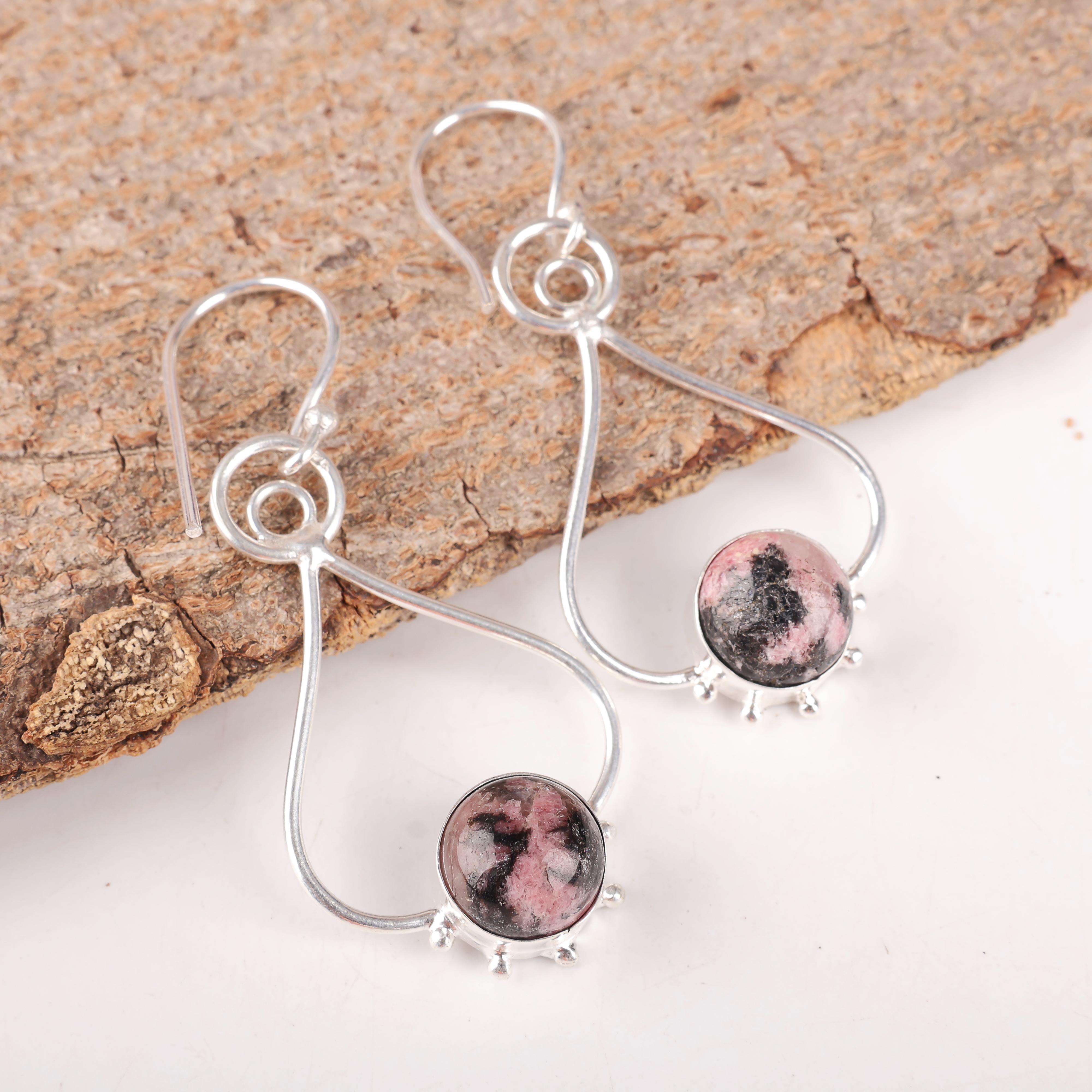 Black Rhodonite Gemstone Jewelry, 925 Sterling Silver Earrings, Handmade Rhodonite Silver Earrings For Wedding Gift 2.06 Inches рожевий
Black Rhodonite Gemstone Jewelry, 925 Sterling Silver Earrings, Handmade Rhodonite Silver Earrings For Wedding Gift 2.06 Inches рожевий