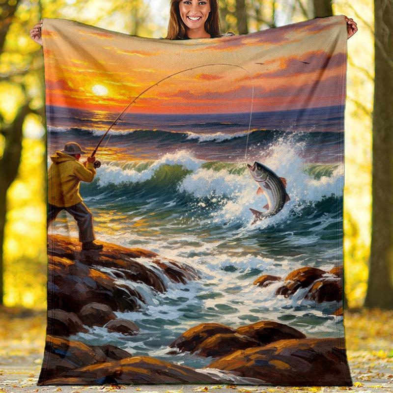 Флисовое одеяло «Рыбалка на закате: окунь», Плед для рыболова 80cm x 120cm
Флисовое одеяло «Рыбалка на закате: окунь», Плед для рыболова 80cm x 120cm