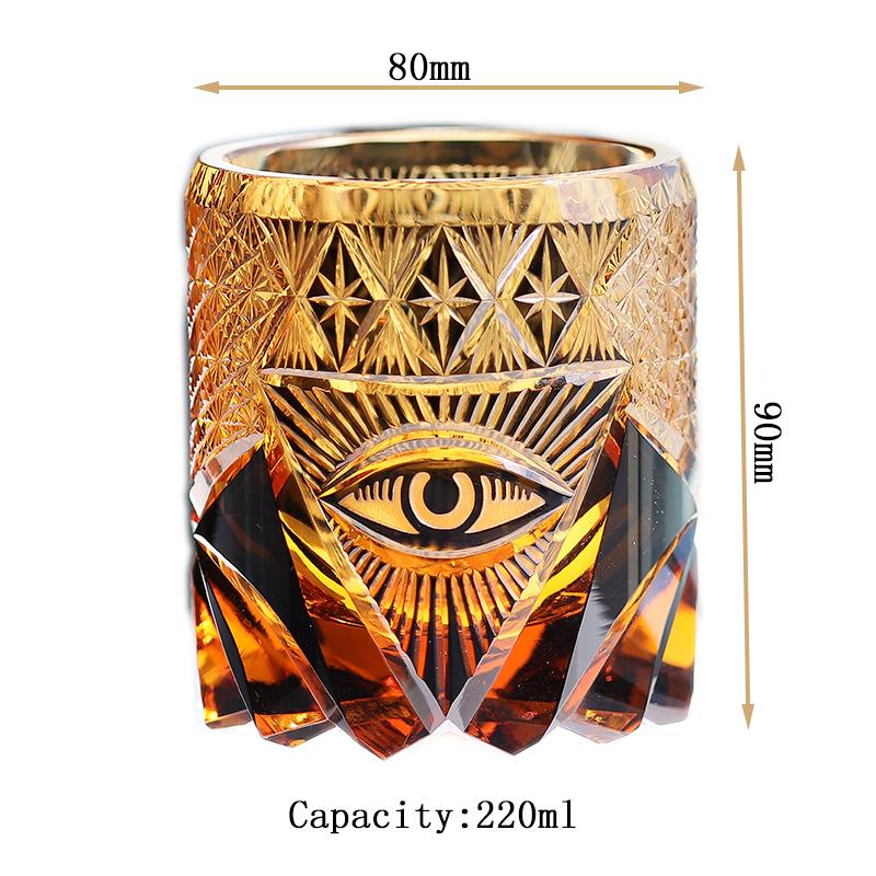 220 Ml New Edo Kiriko Hand Engraved God S Eye Whiskey Tumbler Amber Luxury Man S Style Heavy Black Old Fashioned Glass about 220ml
220 Ml New Edo Kiriko Hand Engraved God S Eye Whiskey Tumbler Amber Luxury Man S Style Heavy Black Old Fashioned Glass about 220ml