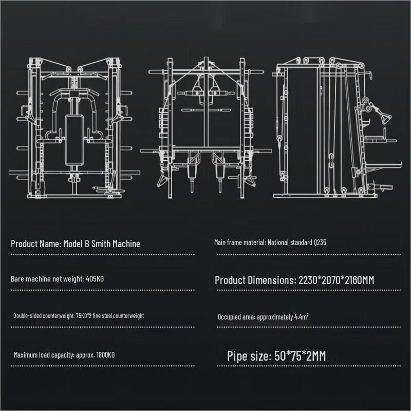 Yimai Smith Machine Home Gym System with Squat Rack
Yimai Smith Machine Home Gym System with Squat Rack