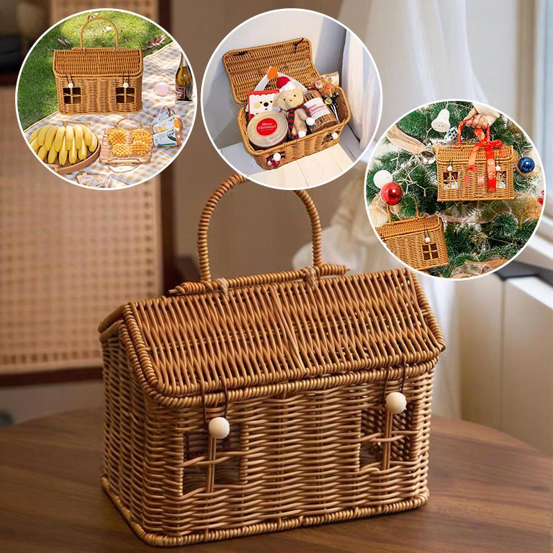 1PC House Shape Basket Pastoral Style Beach Straw Bag Bohemian Small House Vine Basket Portable 23.5x13.5x17.5cm
1PC House Shape Basket Pastoral Style Beach Straw Bag Bohemian Small House Vine Basket Portable 23.5x13.5x17.5cm