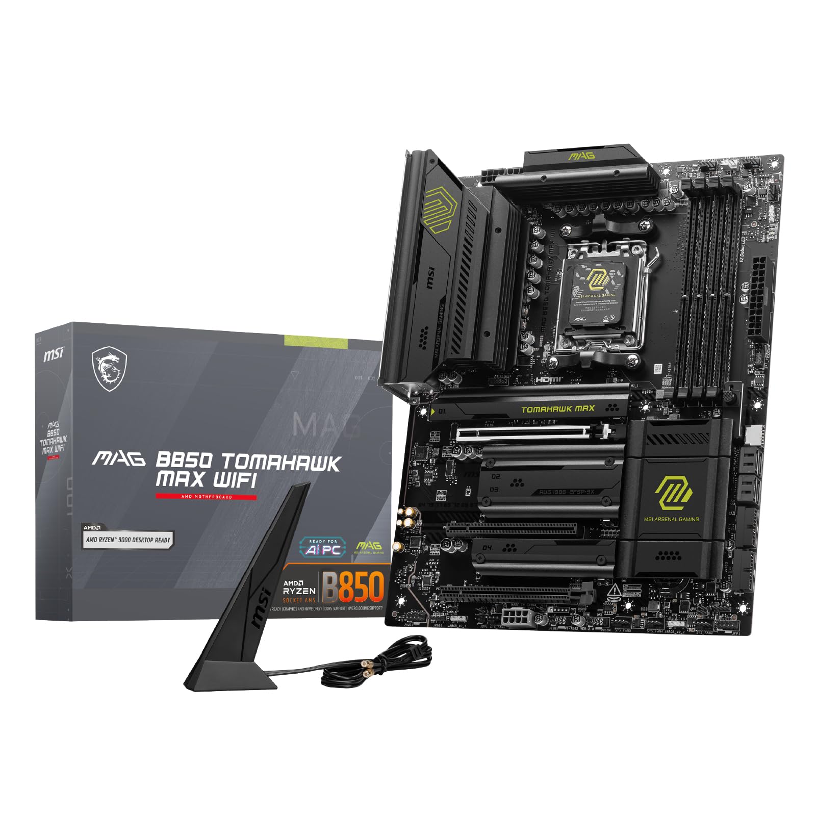 Материнська плата MSI MAG B850 TOMAHAWK MAX WIFI ATX, сумісна з серією AMD Ryzen MB6743 9000/8000/7000 (AM5)
Материнська плата MSI MAG B850 TOMAHAWK MAX WIFI ATX, сумісна з серією AMD Ryzen MB6743 9000/8000/7000 (AM5)