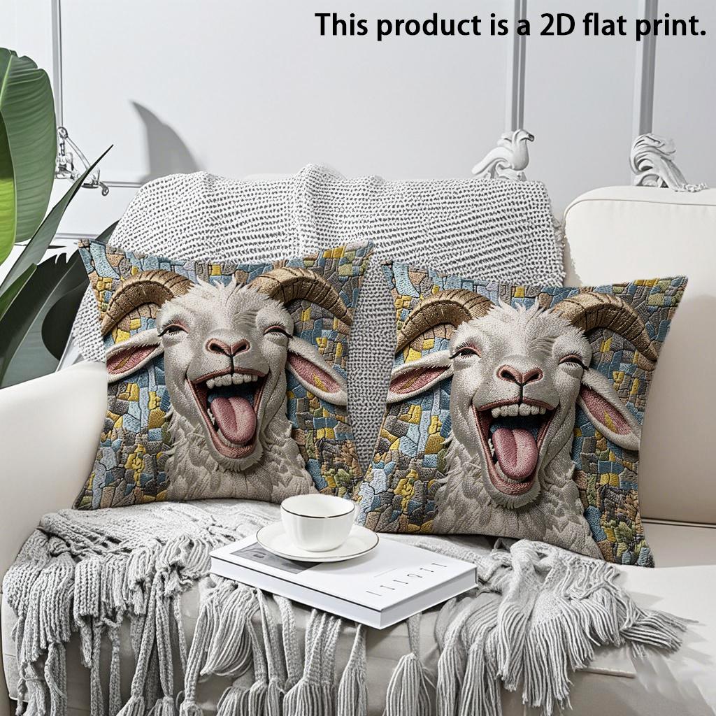 2pcs Funny Happy Goat 2D Print Throw Pillow Covers Home Decor Cushion Cases for Sofa Bedroom Living Room Cushion cover 45x45cm-2pcs
2pcs Funny Happy Goat 2D Print Throw Pillow Covers Home Decor Cushion Cases for Sofa Bedroom Living Room Cushion cover 45x45cm-2pcs