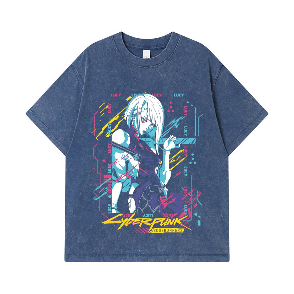 275 GSM Washed T-shirts 100% Cotton Cyberpunk Edgerunners V1 Lucy Print Unisex Heavy Cotton T Shirt 2XL королівський синій колір
275 GSM Washed T-shirts 100% Cotton Cyberpunk Edgerunners V1 Lucy Print Unisex Heavy Cotton T Shirt 2XL королівський синій колір
