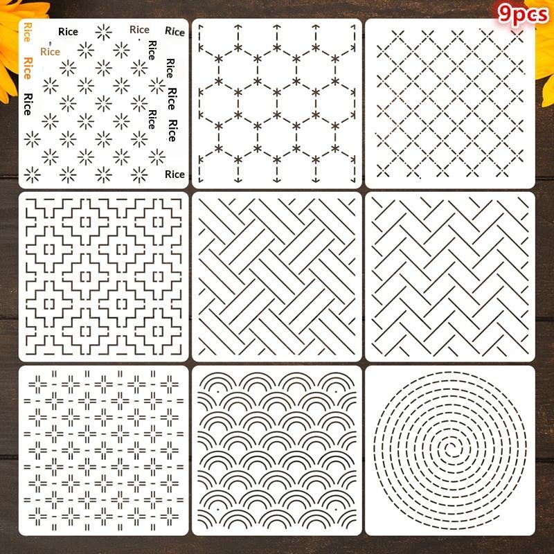 8/9/24/32Pcs Sashiko Embroidery Templates Reusable Pet Sewing Stencils DIY Embroidery Patterns Geometric Line Quilting Template
8/9/24/32Pcs Sashiko Embroidery Templates Reusable Pet Sewing Stencils DIY Embroidery Patterns Geometric Line Quilting Template