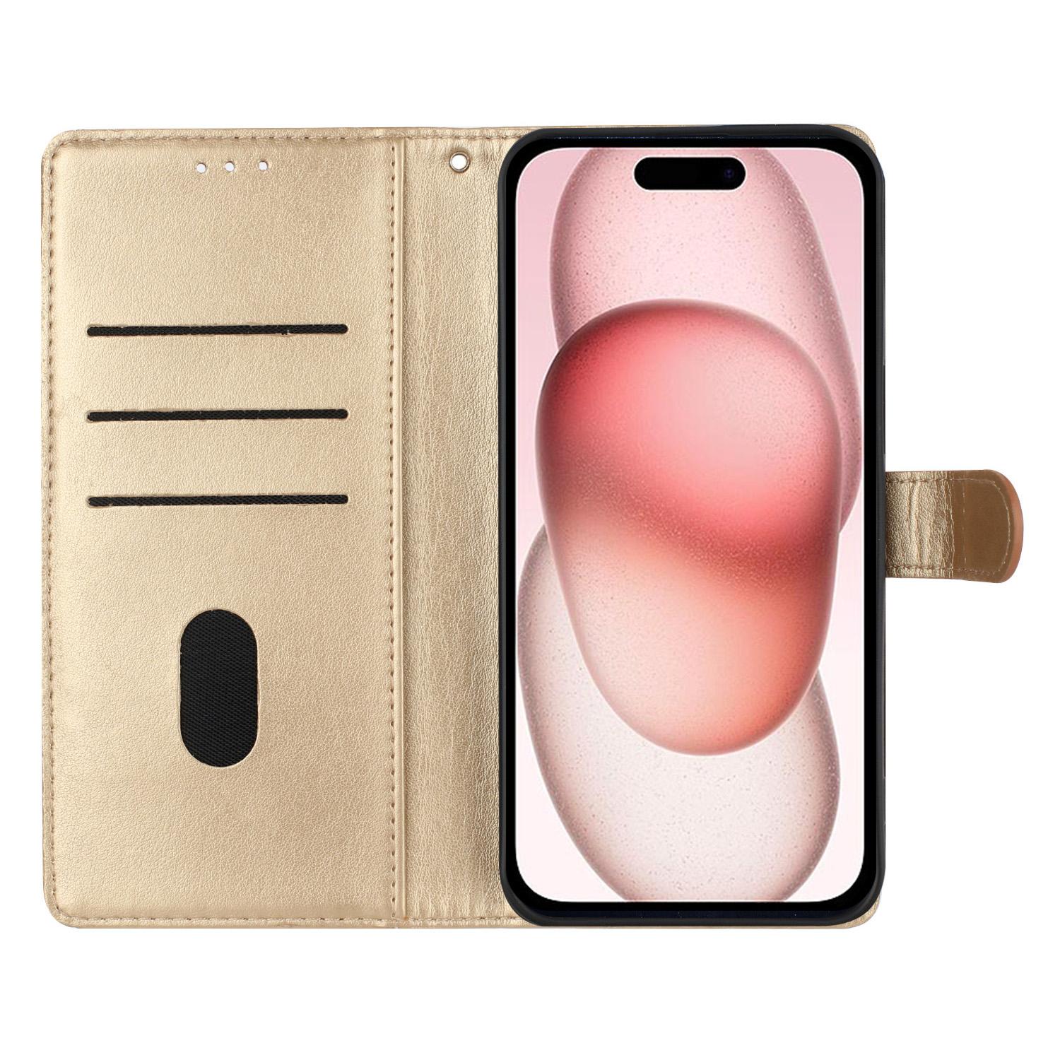 For iPhone 17 Wallet Phone Case Butterfly Floral Imprint Leather Flip Cover with Strap Gold
For iPhone 17 Wallet Phone Case Butterfly Floral Imprint Leather Flip Cover with Strap Gold