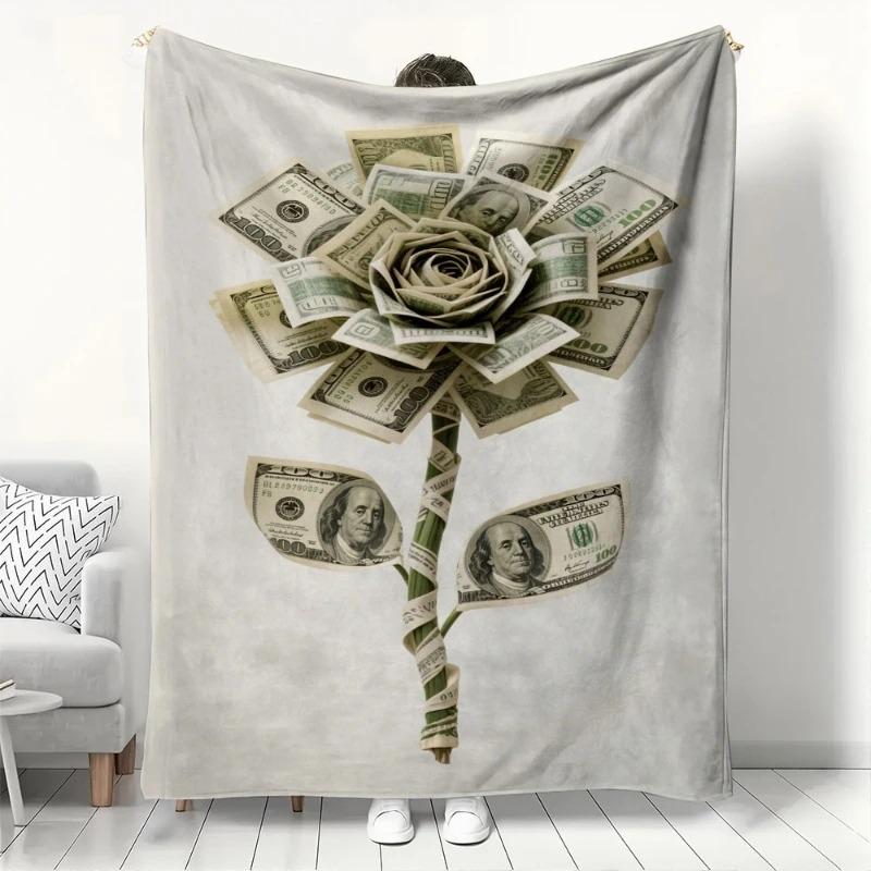 Dollar Bill Rose Pattern Blanket Soft Flannel Throw Blanket for Couch Bed Money-Themed Cozy Warm Sofa Blanket for Home Decor 70x100cm білий
Dollar Bill Rose Pattern Blanket Soft Flannel Throw Blanket for Couch Bed Money-Themed Cozy Warm Sofa Blanket for Home Decor 70x100cm білий