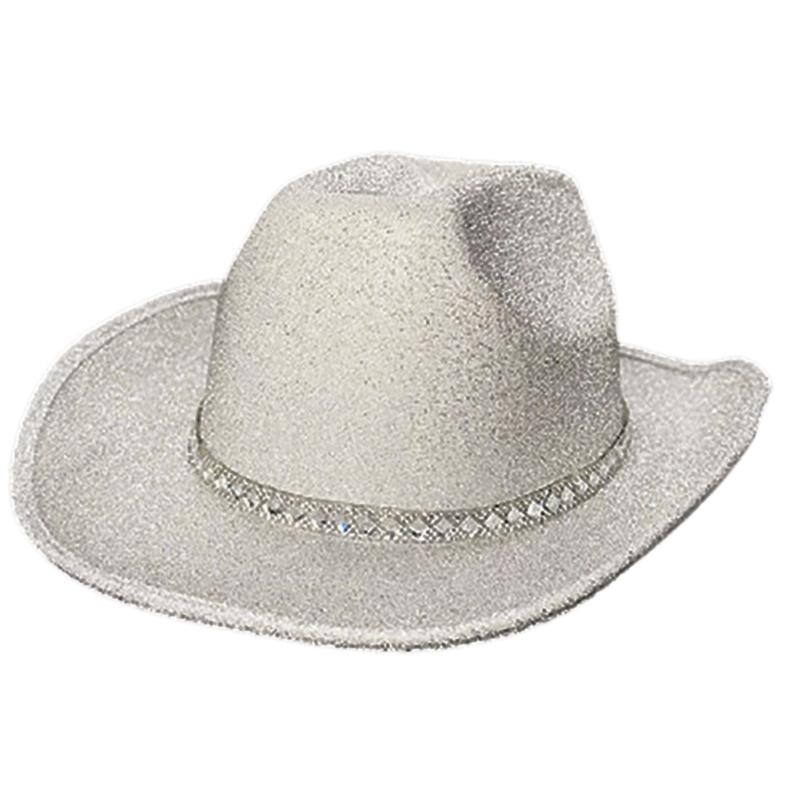 Shinning Cowboy Hat Western Type Sequins Hat Hats Fedora Felt Cowboy Jazz Hat Accessory Wide Curved Sequins Brim 1 срібні білого кольору
Shinning Cowboy Hat Western Type Sequins Hat Hats Fedora Felt Cowboy Jazz Hat Accessory Wide Curved Sequins Brim 1 срібні білого кольору