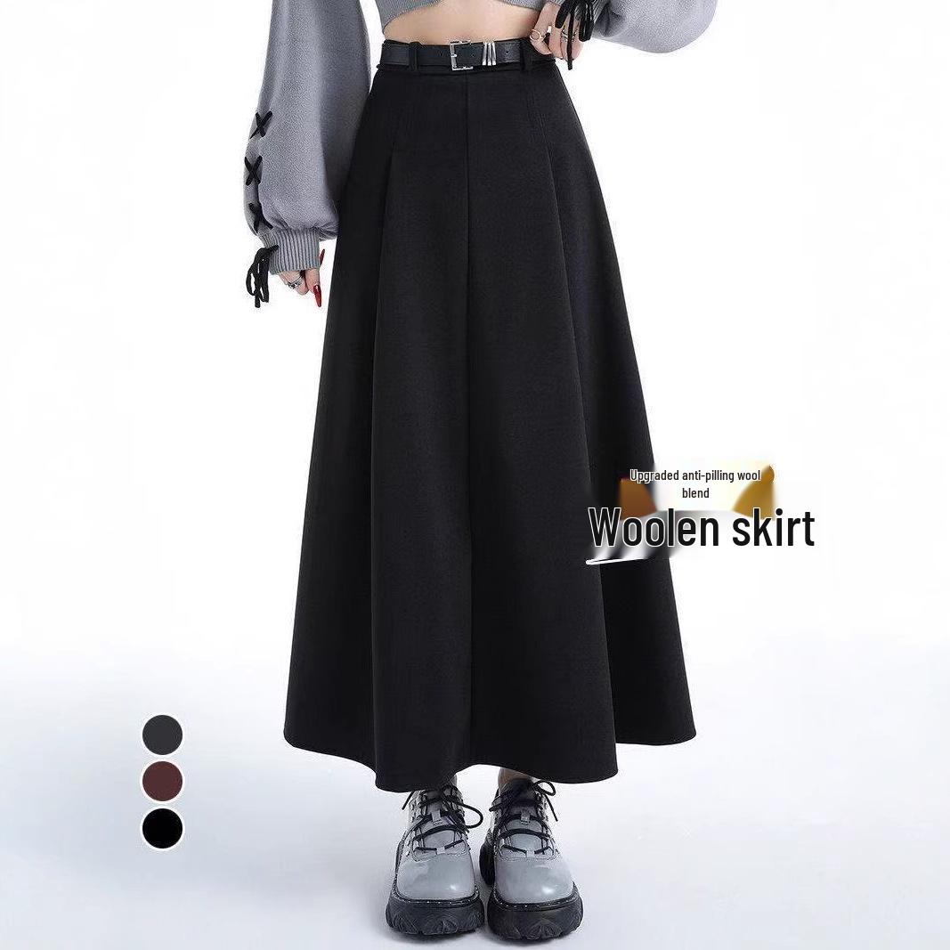 Elegant High-Waisted A-Line Gray Wool Blend Skirt - Women s Autumn Slimming Style with Large Hem Medium чёрный
Elegant High-Waisted A-Line Gray Wool Blend Skirt - Women s Autumn Slimming Style with Large Hem Medium чёрный