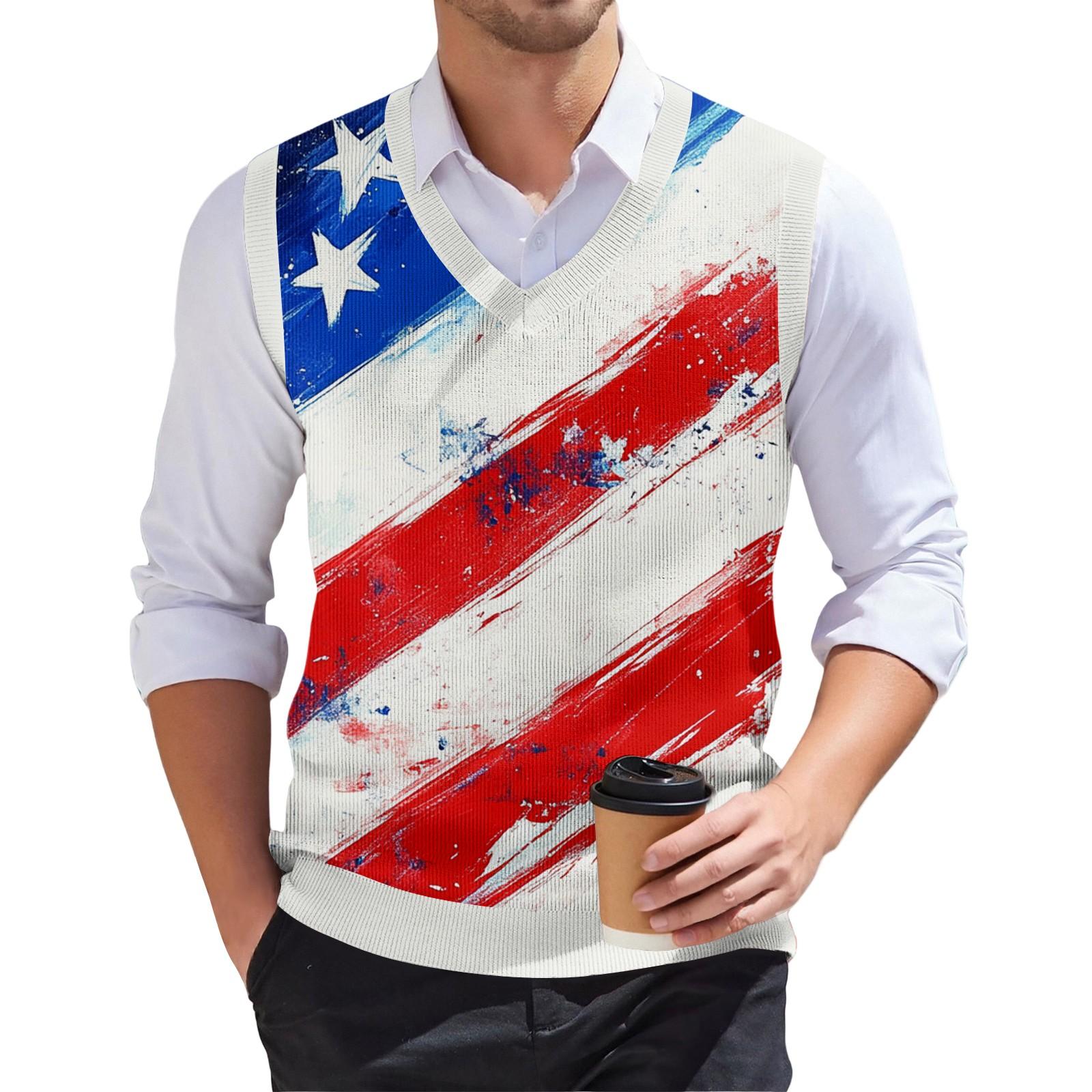 Мужской модный принтованный V-образный вырез без рукавов трикотажный пуловер XL белый
Мужской модный принтованный V-образный вырез без рукавов трикотажный пуловер XL белый