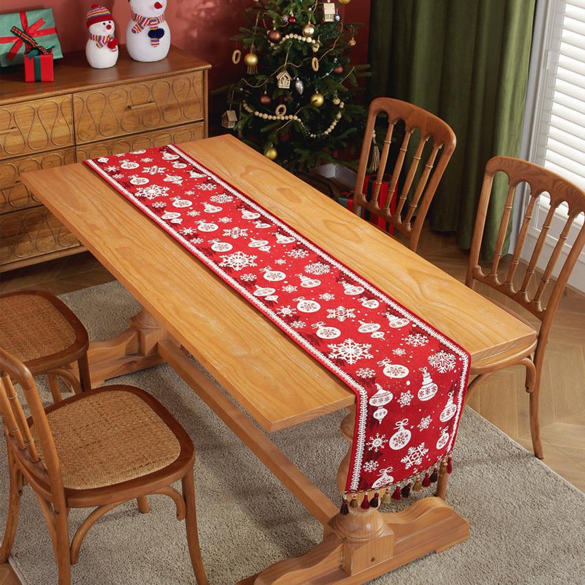 Christmas Table Runner Festive Home Party Decoration with Tassel Bell Snowflake Bow Christmas Hat Embroidered Xmas Table Mats Table Runner 33x160
Christmas Table Runner Festive Home Party Decoration with Tassel Bell Snowflake Bow Christmas Hat Embroidered Xmas Table Mats Table Runner 33x160