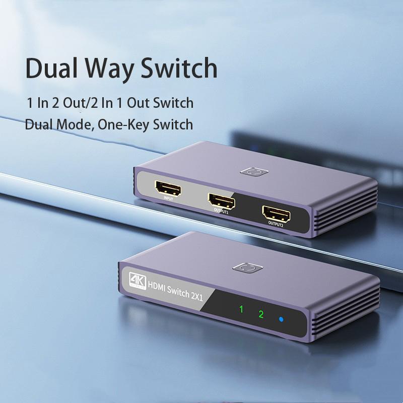 Q201 HDMI Switch 4K@60Hz 2 Input 1 Output/1 Input 2 Output HDMI Splitter for TV DVD As Shown A
Q201 HDMI Switch 4K@60Hz 2 Input 1 Output/1 Input 2 Output HDMI Splitter for TV DVD As Shown A