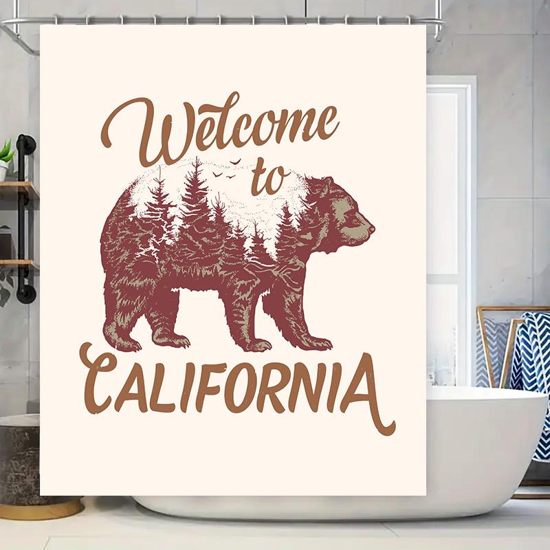 California Welcome Sign Shower Curtain Decorative Home Bathroom Wall Art Decoration Waterproof Printing Bear Trees Design W60H190(CM)-1 Pcs
California Welcome Sign Shower Curtain Decorative Home Bathroom Wall Art Decoration Waterproof Printing Bear Trees Design W60H190(CM)-1 Pcs