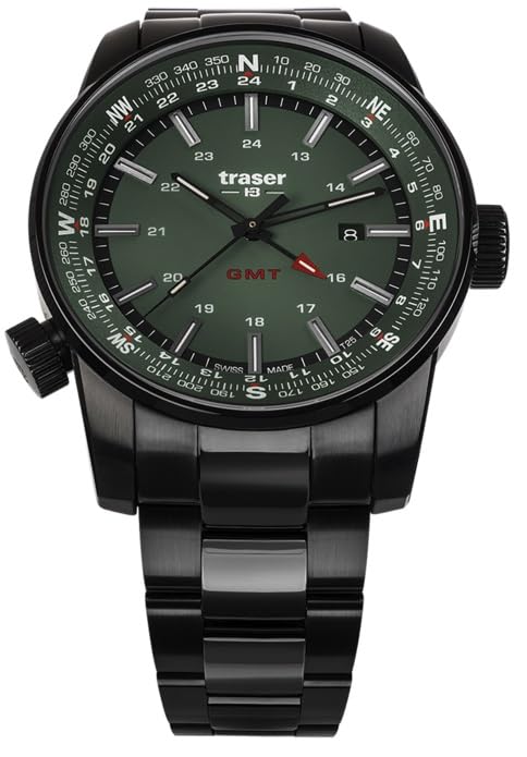 TRASER P68 Pathfinder GMT Watch 9031609 Black Men s зелений
TRASER P68 Pathfinder GMT Watch 9031609 Black Men s зелений