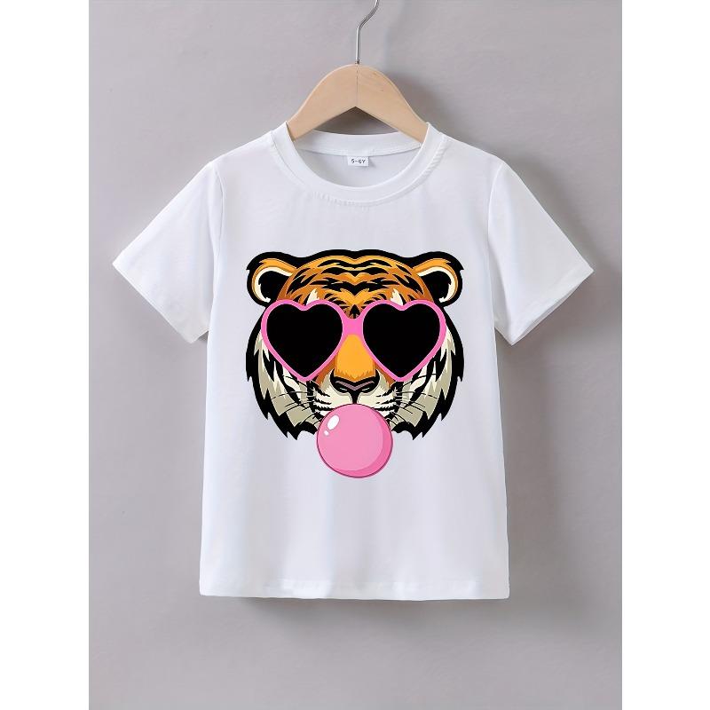 European Size Childrens Crew Neck Short Sleeved T Shirt with Tiger Bubble Blowing Pattern 98cm белый
European Size Childrens Crew Neck Short Sleeved T Shirt with Tiger Bubble Blowing Pattern 98cm белый
