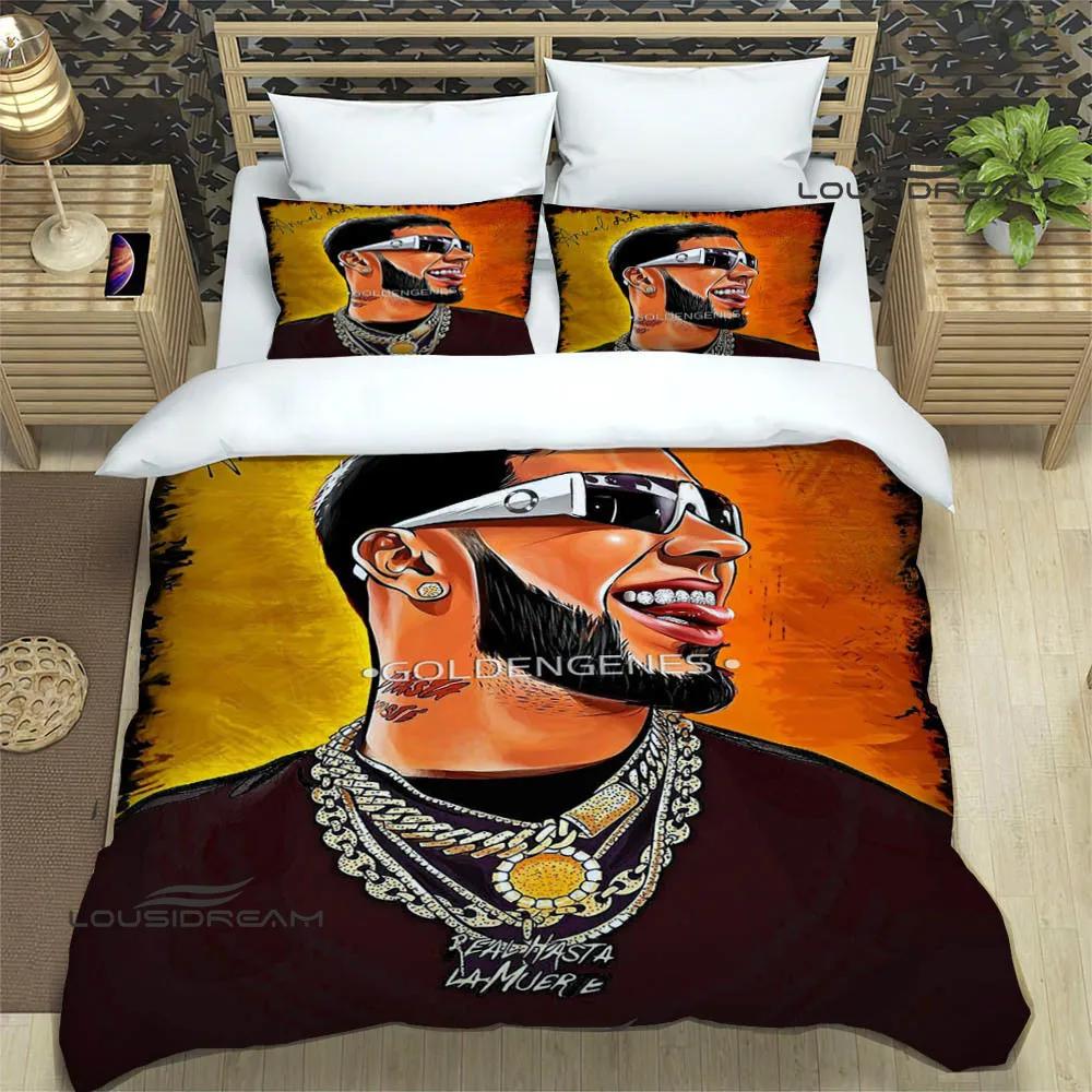 Рэпер Ануэль АА Принтованные Комплекты Постельного Белья Изысканный Набор Постельных Принадлежностей Комплект Пододеяльника Комплект Одеяла Постельный Комплект Роскошный Подарок на День Рождения 229x229cm 90x90in
